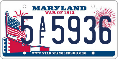 MD license plate 5AF5936