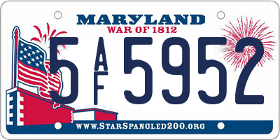 MD license plate 5AF5952