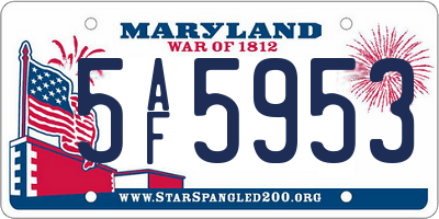MD license plate 5AF5953