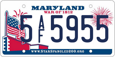 MD license plate 5AF5955