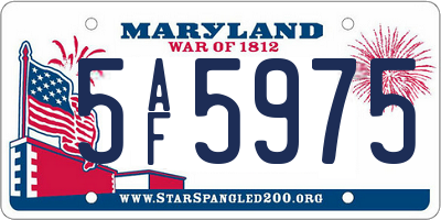 MD license plate 5AF5975