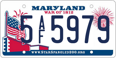 MD license plate 5AF5979