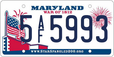 MD license plate 5AF5993