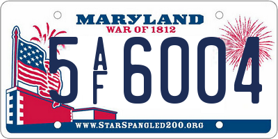 MD license plate 5AF6004
