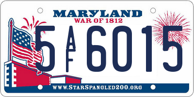 MD license plate 5AF6015