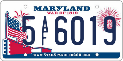 MD license plate 5AF6019