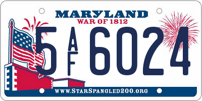 MD license plate 5AF6024