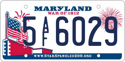 MD license plate 5AF6029