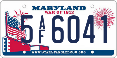 MD license plate 5AF6041