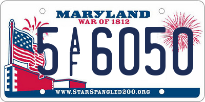 MD license plate 5AF6050