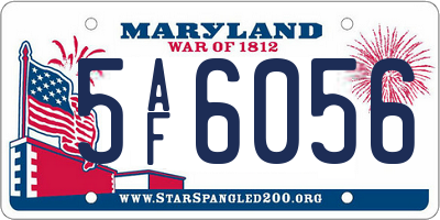 MD license plate 5AF6056