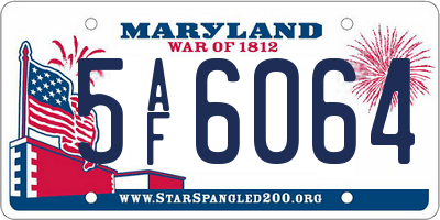 MD license plate 5AF6064