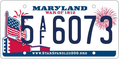 MD license plate 5AF6073