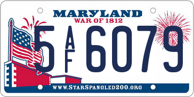 MD license plate 5AF6079