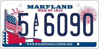 MD license plate 5AF6090