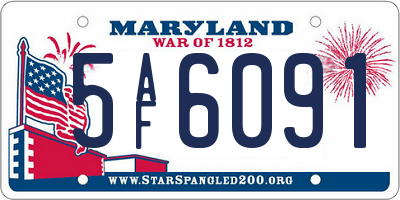MD license plate 5AF6091