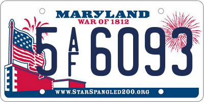MD license plate 5AF6093