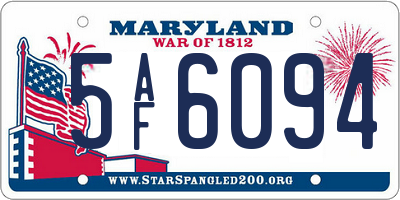 MD license plate 5AF6094