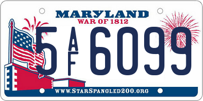 MD license plate 5AF6099