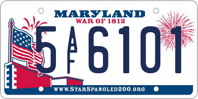 MD license plate 5AF6101