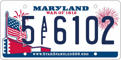 MD license plate 5AF6102
