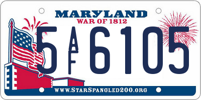 MD license plate 5AF6105