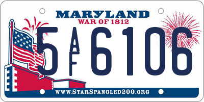 MD license plate 5AF6106