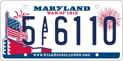 MD license plate 5AF6110