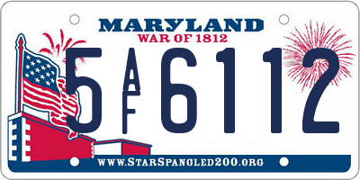 MD license plate 5AF6112