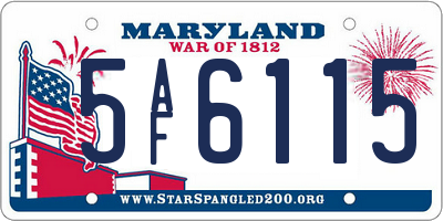 MD license plate 5AF6115