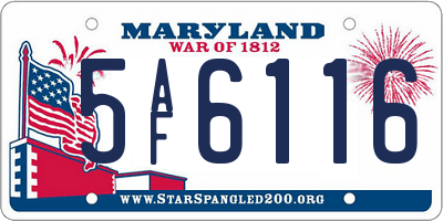 MD license plate 5AF6116
