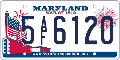 MD license plate 5AF6120