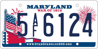 MD license plate 5AF6124