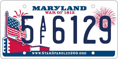 MD license plate 5AF6129
