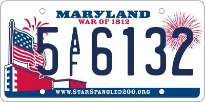 MD license plate 5AF6132