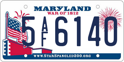 MD license plate 5AF6140