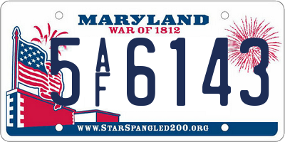 MD license plate 5AF6143