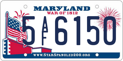 MD license plate 5AF6150