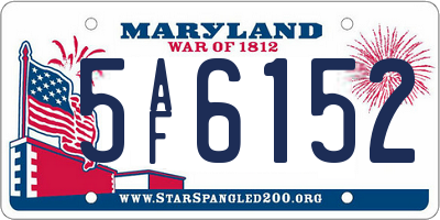 MD license plate 5AF6152