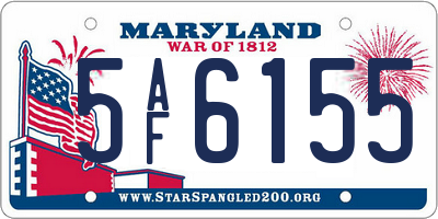 MD license plate 5AF6155