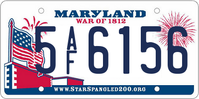 MD license plate 5AF6156