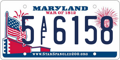 MD license plate 5AF6158
