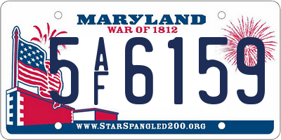 MD license plate 5AF6159