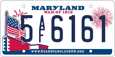 MD license plate 5AF6161