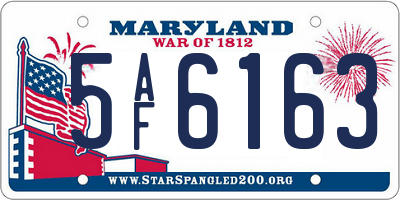 MD license plate 5AF6163