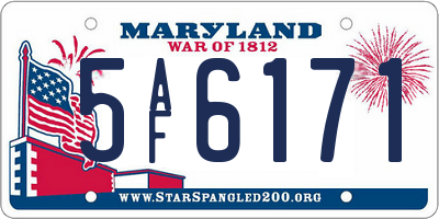 MD license plate 5AF6171