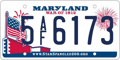 MD license plate 5AF6173