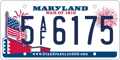 MD license plate 5AF6175