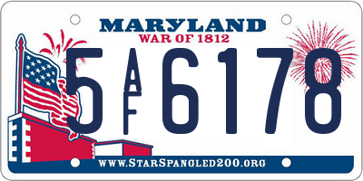 MD license plate 5AF6178