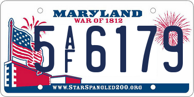 MD license plate 5AF6179